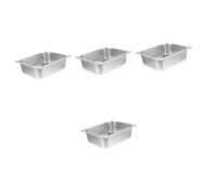 Kisangel 4pièces Bac Alimentaire Acier Inoxydable Plat De Service Pour Buffet Capacité Pour Cantine Et Événements Léger Et Résistant Compatible Lave-vaisselle