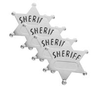 Kisangel 4pièces Badge De Shérif Alliage De Zinc Épingle Étoile De Shérif Pour Décoration De Fête Western Accessoires De Costume Pour Halloween Cosplay Et Jeux De Rôle