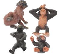Kisangel 4pièces Lot de Figurines Animaux Sauvages Simulés Notamment des Chimpanzés Modèle Animal Forêt