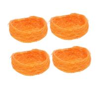 Kisangel 4pièces Nids Oiseaux Artificiels Jute Épais Accessoires De Décoration pour Cage Et Jardin Nids De Reproduction pour Perroquets Et Petits Oiseaux