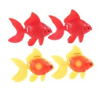 Kisangel 4pièces Poisson Rouge Artificiel Flottant Réaliste Plastique pour Aquarium Décoration De Poisson Miniature Ornement Aquarium Flottant