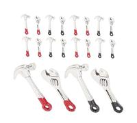 Kisangel 5 Ensembles Miniature Dollhouse Maintenance Tools Metal Mini Wrench and Hammer Kit for Pretend Play and Dollhouse Scene Model Accessories