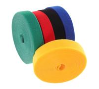 Kisangel 5 pièces Bande Nylon Réutilisable Attaches Câble Réglables pour Organisation et Marquage Tapis Classe Noir Rouge Jaune Vert Bleu