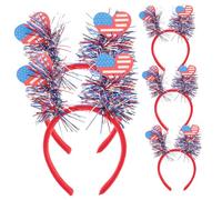 Kisangel 5 pièces Bandeaux Patriotiques Of July Forme de Cœur Lot de Accessoires de Fête Unisexes avec Drapeau Américain Décoration pour Élections et Célébrations