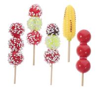 Kisangel 5 pièces Brochette Simulée Miniature Décor Micro Paysage Cuisine Garçon Fille Aliments Dinette Réalistes pour Jeu Dimitation