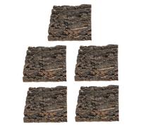 Kisangel 5 Pièces Décoration Écorce de Liège Naturelle pour Terrarium Reptile Fond Mur Végétal pour Aquarium Cachette et Plateforme Escalade pour Lézards et Tortues