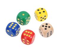 Kisangel 5 Pièces Dés Bois avec Bords Ronds pour Activités Éducatives Jeux de Famille et Apprentissage pour Camping Les Sorties Plein Air Activités Classe