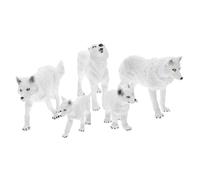 Kisangel 5 pièces Figurines Loup Arctique Simulation Jouets Éducatifs Animaux Décor Garçon Fille Garçons Filles