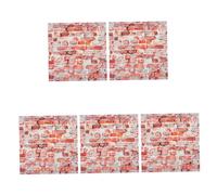 Kisangel 5 pièces Mini Doll House Wall Stickers Peel and Stick Adhesive Vintage Tile Wallpaper for DIY Micro Landscape Decoration