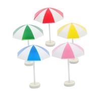 Kisangel 5 pièces Miniature Beach Umbrellas Set Mini Sun Umbrella Décor for Dollhouse Garden Party Decorations with UV Protection