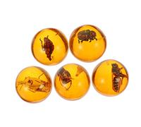 Kisangel 5 Pièces Pendentif Ambre des Insectes d'enfant Échantillons Collection De Décorations Pendentifs Spécimens D'insectes Spécimen Réel des Insectes Ambre D'insecte Résine