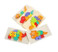 Kisangel 5 Pièces Puzzle Bois Dinosaure Montessori pour Garçon Fille Éducatif Manuel Bois et Sensoriel pour Développement Cognitif des Tout Petits