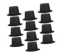 Kisangel 50 Pièces Mini-chapeau Pince à Chapeau Noir x Haut De Forme Pour Hommes Mini Bonhomme De Neige Pour Le Bricolage Déguisement Melon Flocage En Pvc Black