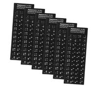 Kisangel 6 Feuilles Autocollants Clavier Japonais Résistant à Eau Fond Noir Mat Lettres Blanches pour Ordinateur Portable Clavier Remplacement Facile sans Résidu