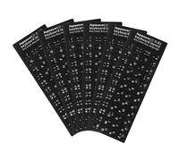 Kisangel 6 Feuilles d'Autocollants Japonerie pour Clavier Fond Non Transparent et Lettres Blanches, Autocollants Résistants pour Clavier d'Ordinateur Portable, Adaptés Usage Bureau et
