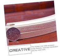 Kisangel 6 pièces Bois Piste Train Garçon Fille Accessoires Courbe Construction Créative Jeu de Motricité Fine