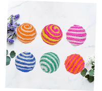 Kisangel 6 pièces Kitten Teaser Sisal Ball Set Durable Hemp Rope Interactive Cat Toys for Scratching and Playing Pack for Home Pets Couleur Aléatoire Couleur Aléatoire