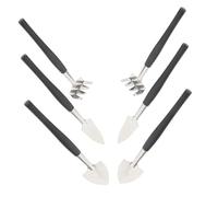 Kisangel 6 Pièces Mini Gardening Tool Set with Ergonomic Handles Small Trowel Mini Shovel Hand Rake for Indoor Succulent Potted Plant Care and Bonsai Gardening