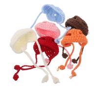 Kisangel 6 Pièces Mini Knit Hats for Dolls Small Animals Soft Yarn Headwear DIY Craft Accessories Christmas Ornaments Compact Handmade Beanies for Decoration