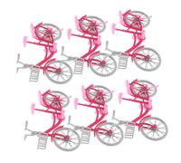 Kisangel 6 Pièces Miniature Bicycle with Movable Joints Plastic Dollhouse Toy Bike Model for Creative Play and Versatile Doll Compatibility