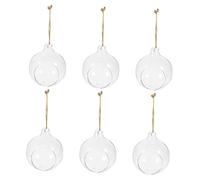 Kisangel 6 Pièces Vasque Suspendue Boule De Verre Bocaux avec Couvercle Décor De Bougie Vase Tube à Essai Vases à Bourgeons Vases à Fleurs Vases Hydroponiques Transparent Corde De