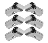 Kisangel 6pcs Connecteurs en Acier Inoxydable à Deux Voies pour Étagères et Racks, Pinces Métalliques Résistantes pour Structures de Serre et Meubles Argentés