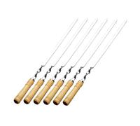 Kisangel 6pièces Brochettes De Bbq Acier Inoxydable Avec Poignée Barbecue Kebab Longs Pour Viande Et Légumes Ustensiles De Grillade Réutilisables