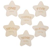 Kisangel 6pièces Panneau Photo Bois Étoile Double Face Né Panneau Commémoratif Pour Annoncer La Naissance Et Suivre Les Étapes Mensuelles De Garçon Fille Avec Photos