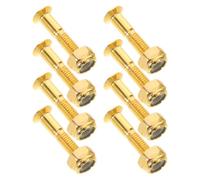 Kisangel 8 Ensembles Vis de Fixation M5 Or avec Design Antidérapant | Kit de Montage Solide pour Skateboard, Remplacement Facile, Adapté aux Trucks et Skateparks