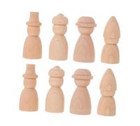 Kisangel 8 pièces Jouets Bois Non pour Garçon Fille Figurines à Peindre Kit DIY Artisanat Bois Naturel pour Développement et Décoration