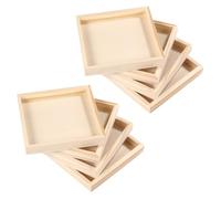 Kisangel 8 Pièces Lot de Plateaux Bois Naturel pour Puzzle Supports Carrés Multifonctions pour Tri Rangement et Activités Créatives Garçon Fille
