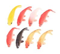 Kisangel 8 pièces Miniature Fancy Carp Fish Figures Aquarium Decor Realistic Tiny Koi Models for Home and Office Terrariums Mixed Colors