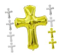 Kisangel 9 Pièces Ballons Aluminium Forme de Croix de Ballons Décoratifs pour Baptême Communion et Fêtes Religieuses Décorations de Fête pour Garçon Fille Matériau Folie et Unique