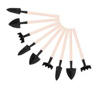 Kisangel 9 pièces Mini Outils de Jardinage Ensemble de Trousse avec Râteau Pelle et Transplantoir à Poignées pour Planter Fleurs Bonsai et Plantes des Réduits