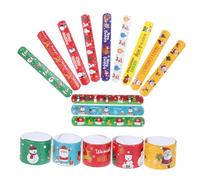 Kisangel 96 Pièces Bracelets de Noël Slap Bracelets PVC Accessoires Festifs pour Fête de Noël pour Groupes et Partage