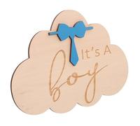 Kisangel Accessoires d'étape de croissance accueillir garçon à venir signe d'annonces de bébé signe d'annonce de naissance pour la décoration en bois