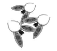 Kisangel Accessoires Serrage-tête Oreilles D'âne 3 Pièces Peluche Gris 27x20 Cm pour Costume Cosplay Fête Anniversaire Adultes et Garçon et Filles