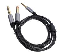 Kisangel Adaptateur Audio TRS vers Double Connecteur Mono Câble Y Stéréo Mono avec Gaine Nylon pour Lecteurs CD et Systèmes Audio Maison
