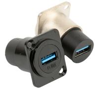 Kisangel Adaptateur de Prise USB Femelle 3.0 à Montage sur Panneau en Métal et Pc, Double Prise Droite, 2pcs, Plug and Play, Gain de Place pour Accessoires Informatiques