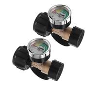 Kisangel Adaptateur Manomètre Gaz Propane Pol 2 Pièces pour Bouteille Cylindrique Camping et Barbecue Connecteur Laiton Sécurisé Indicateur Pression Réservoir Propane Qcc1
