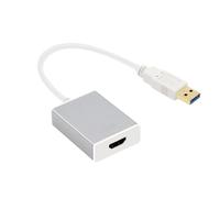 Kisangel Adaptateur USB vers Argenté pour PC et Ordinateur Portable Conversion Vidéo Haute Définition avec Sortie Audio Synchronisée Compatible Multi-écran Jusqu à Moniteurs