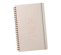 Kisangel Agenda Hebdomadaire Compact Beige Couverture Rigide en Pu et Papier, Support de Formation D'habitudes et Gestion du Temps pour Étudiants et Professionnels en Classe ou Réunions