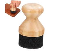 Kisangel Applicateur D'huile Et Cire Naturel pour Planches à Découper en Bois 5x5x8.5 Cm, Manche Bambou, Brosse Mousse, Entretien La Cuisine Bois, Outils Barbecue Extérieur