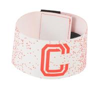 Kisangel Armband de Capitaine de Football Élastique Ajustable Bandeau Leader Équipe pour Rugby Volleyball Adulte et Jeune Design Orange Blanc Haute Visibilité