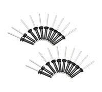 Kisangel Assortiment de 30 Rivets Pop en Aluminium à Trois Volets Noirs, Rivets de Fixation Marins Résistants Étanches pour Kayak, Canoë et Bateau, Accessoires Robustes pour