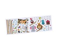 Kisangel Autocollant Mural Garçon et Toise Animaux Jungle Tableau de Croissance Amovible Décoration Chambre Bébé Mesure de Taille PVC Facile à Retirer et Repositionner