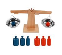 Kisangel Balance Éducative en Bois pour Garçon et Filles - Mathématique D’équilibre Montessori - Plateau Gradué - Équipement Expérimental Stem pour Apprentissage Préscolaire - Modèle