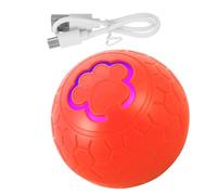 Kisangel Balle Automatique Rechargeable pour Chien Moyen et Grand - Interactif Lumineux Orange 2 Modes de Jeu, Balle Roulante Vibrante pour Stimulation et Divertissement en Intérieur