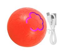 Kisangel Balle Interactive Rechargeable LED pour Chien Orange - Automatique Électrique pour Petit, Moyen et Grand Chien - Stimulant Anti-Ennui Tout-Terrain pour Animaux de Compagnie