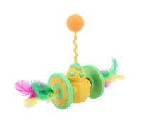 Kisangel Balle Oscillante pour Chat D’intérieur Plume, Interactif à roulettes pour Exercices et Divertissement, Balle Culbuto Légère et Stable pour Stimulation Mentale des Chats